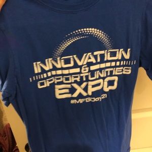 Blue cotton short sleeve T-shirt